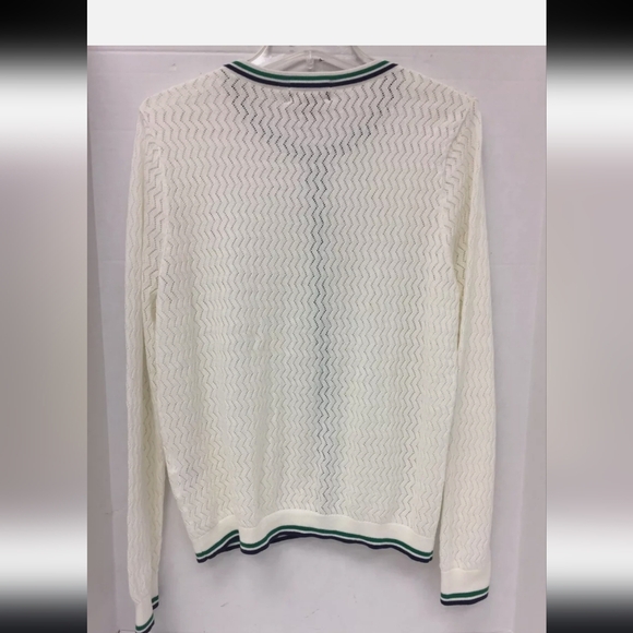 Lands End Pointelle White Cardigan - Picture 8 of 9